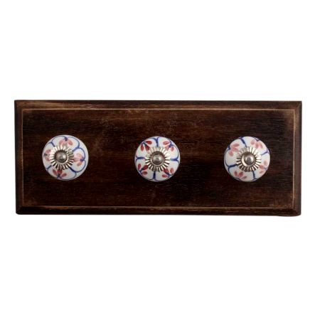 Red Season Ceramic Wooden Hooks